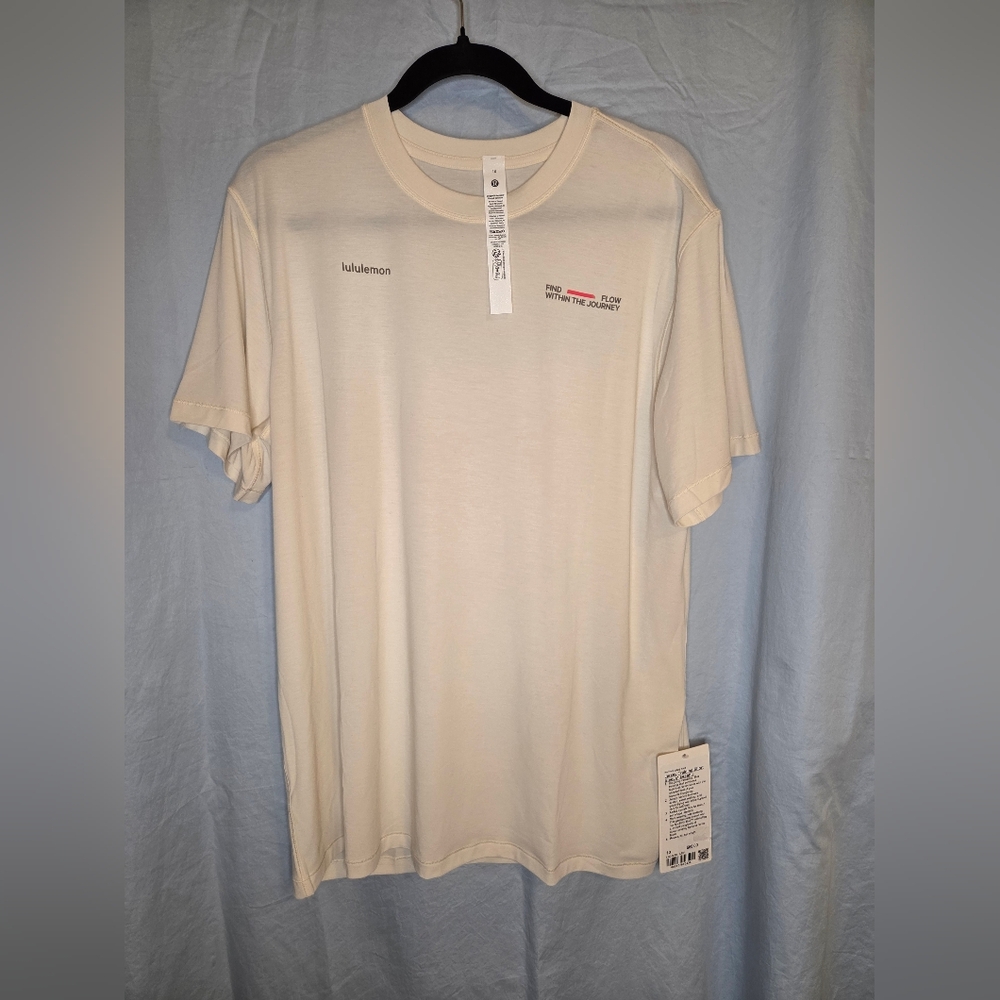 NWT Lululemon Jersey Training Short Sleeve *Graphic in Lt. Ivory - Size 10